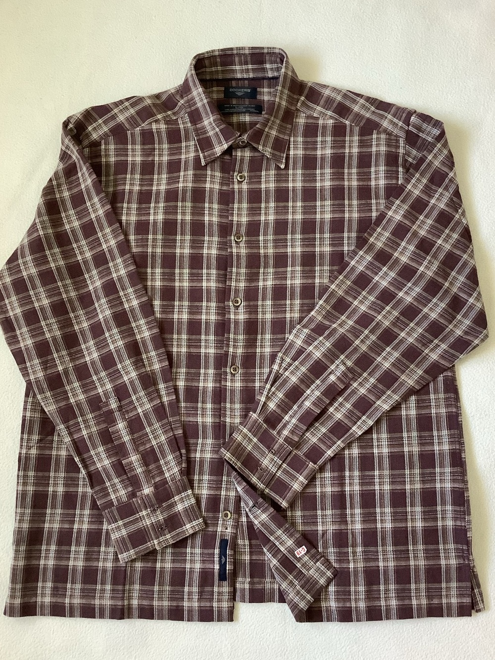 Dockers 100% Cotton Plaid Button-Down Shirt, Sz. L